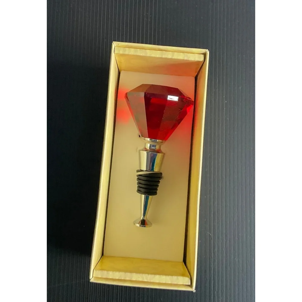 MANGO MOON GLASS WINESTOPPER CORK PLUG CHRISTMAS HOLIDAY RED WINE BOTTLE